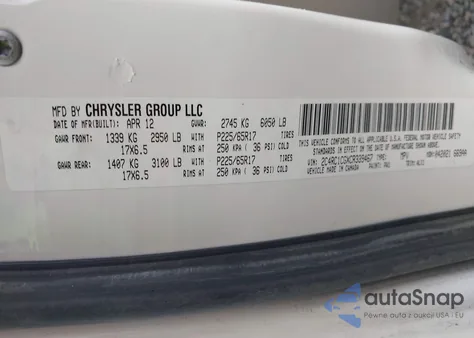 2012 Chrysler Town & Country Touring-L из США, поврежденный, VIN 2C4RC1CGXCR339467